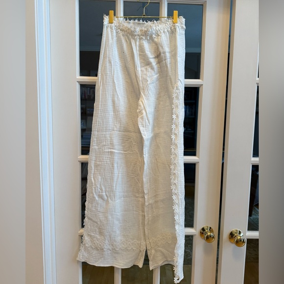 NWT - Surf Gypsy White Washed Beach Pants with Cut-Out Detail - Picture 2 of 4